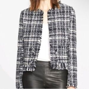 Truth And Pride Wool Tweed Open Front Blazer